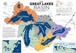 image of the great lakes basin watersheds for each lake
